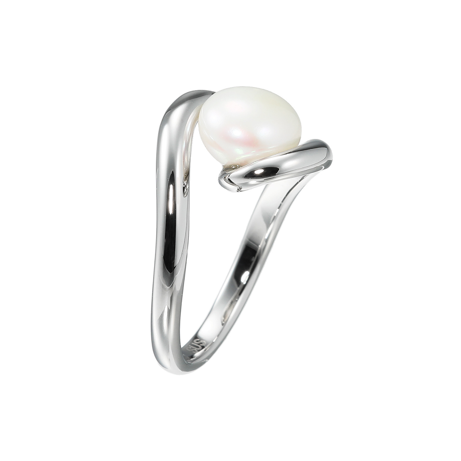 ラフィナリスタ サージカルステンレス 淡水パール カーブラインリング