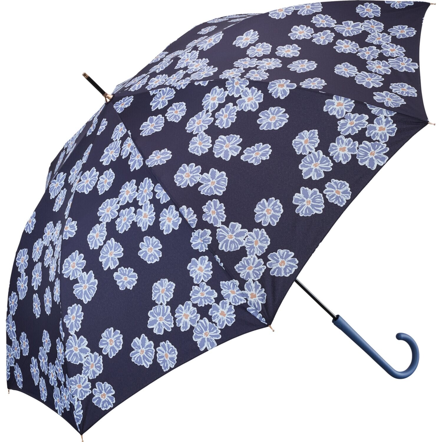 ウォーターフロント “ソフトジャンプ” スライドスリム マーガレット柄長傘