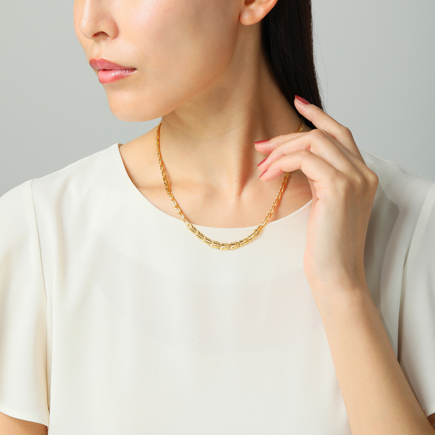 ラ・ピュア　バイ チェーンクリエイト ７ｇＵＰ 純金製 リバーシブル グラデーションネックレス