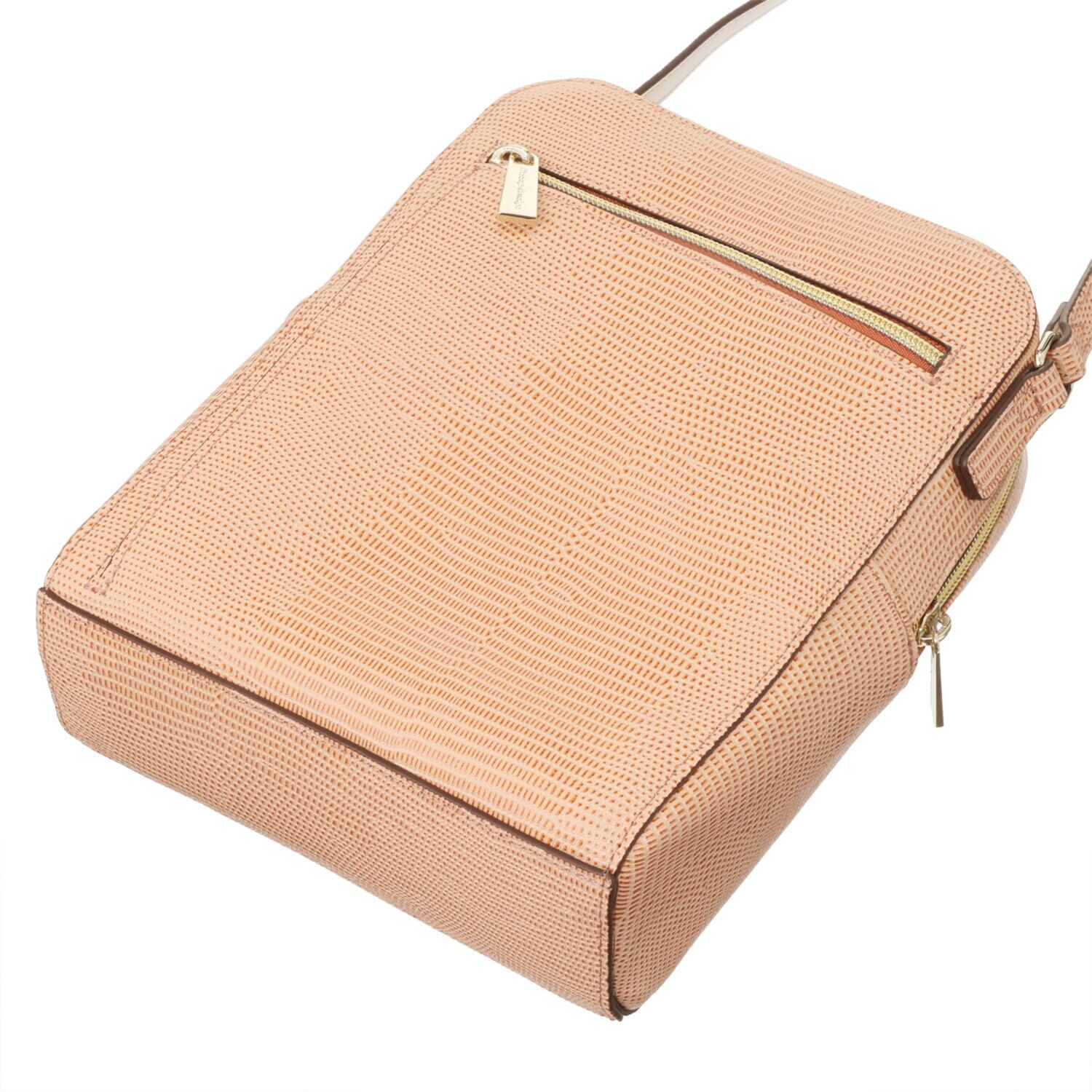 モーダプリンチペ はっ水 リザード型押しレザー 縦ショルダーバッグ