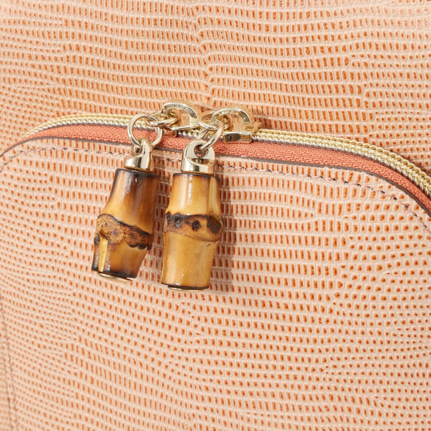 モーダプリンチペ はっ水 リザード型押しレザー 縦ショルダーバッグ