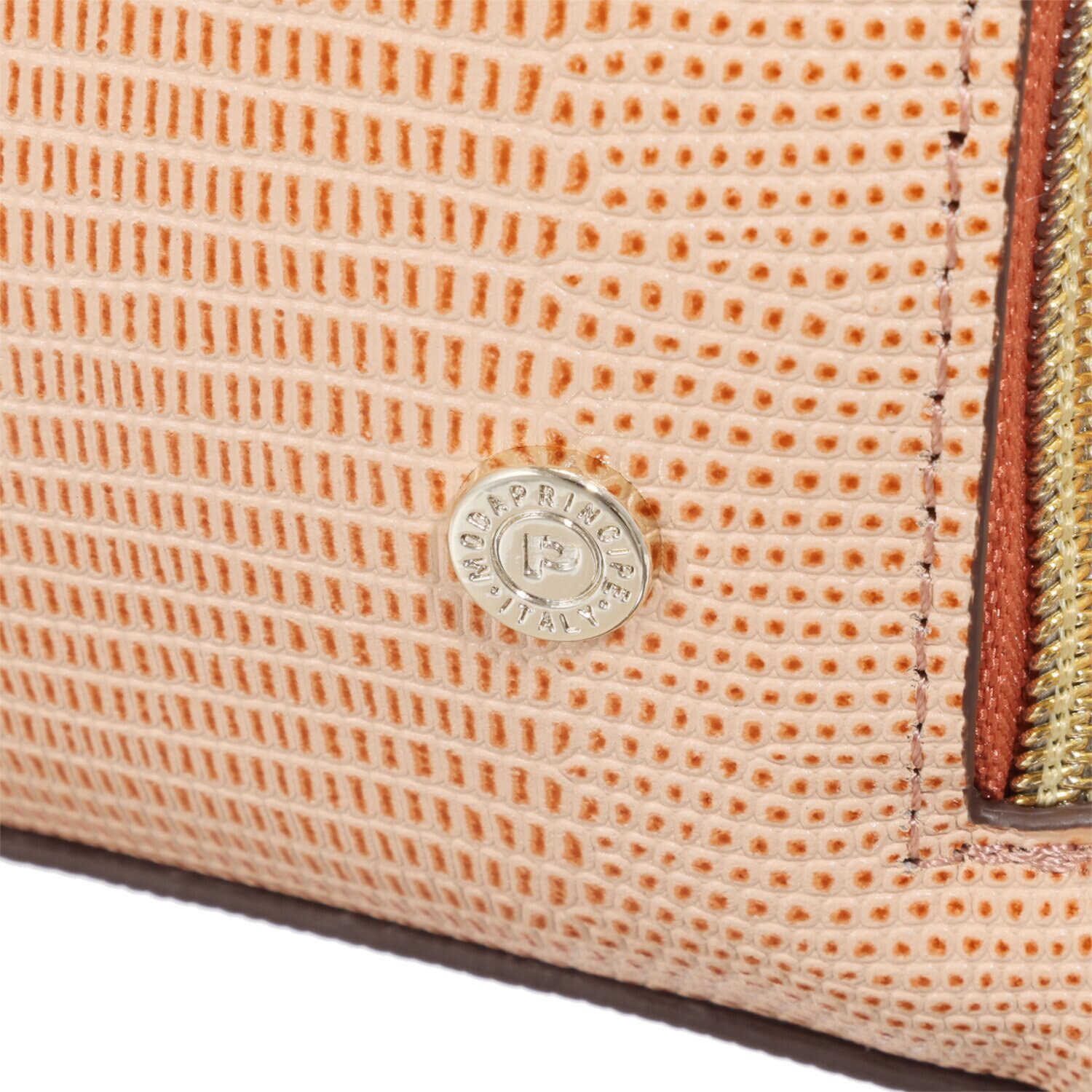 モーダプリンチペ はっ水 リザード型押しレザー 縦ショルダーバッグ