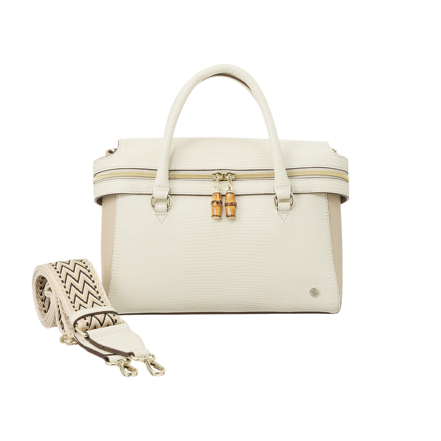 モーダプリンチペ はっ水 リザード型押しレザー ２ウェイショルダーバッグ