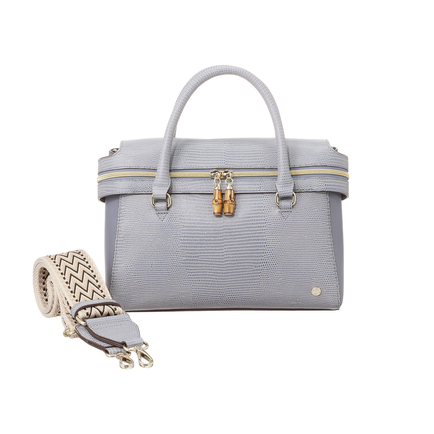 モーダプリンチペ はっ水 リザード型押しレザー ２ウェイショルダーバッグ