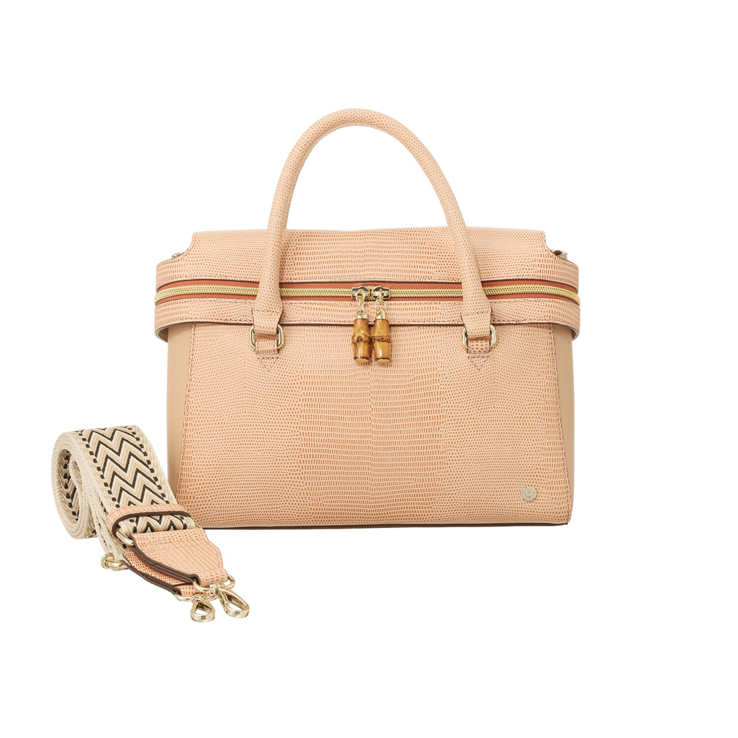 モーダプリンチペ はっ水 リザード型押しレザー ２ウェイショルダーバッグ