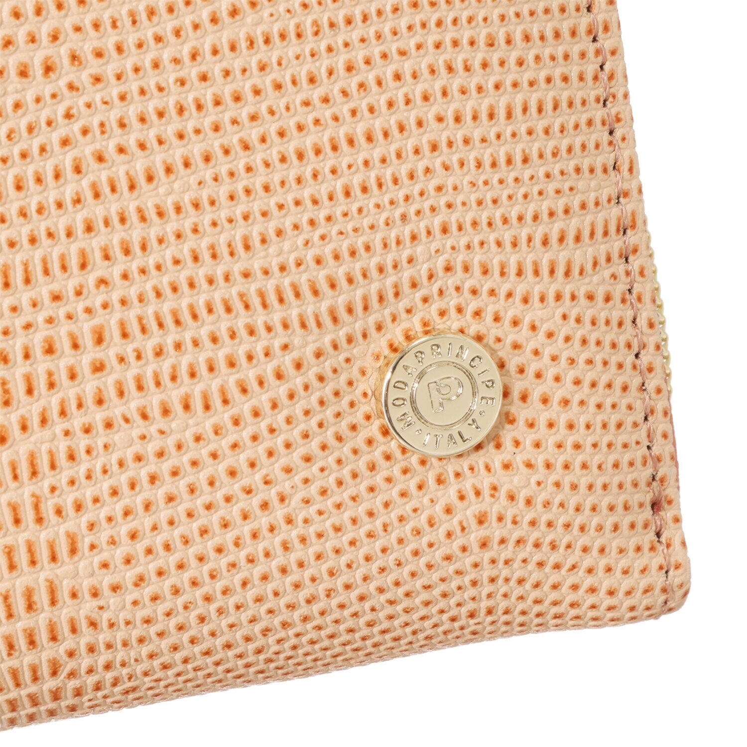 モーダプリンチペ はっ水 リザード型押しレザー バンブー引き手長財布