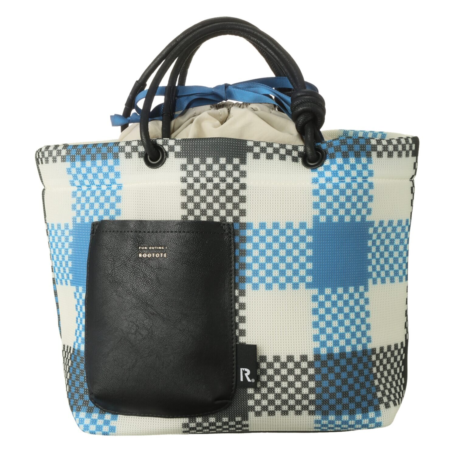 ルートート 夏こそトート！ サラッとフワッと軽やかに 巾着付トートバッグ “デリ・ ウエッファチェック”