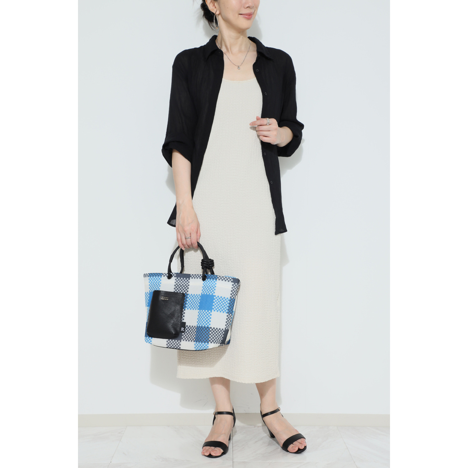 ルートート 夏こそトート！ サラッとフワッと軽やかに 巾着付トートバッグ “デリ・ ウエッファチェック”