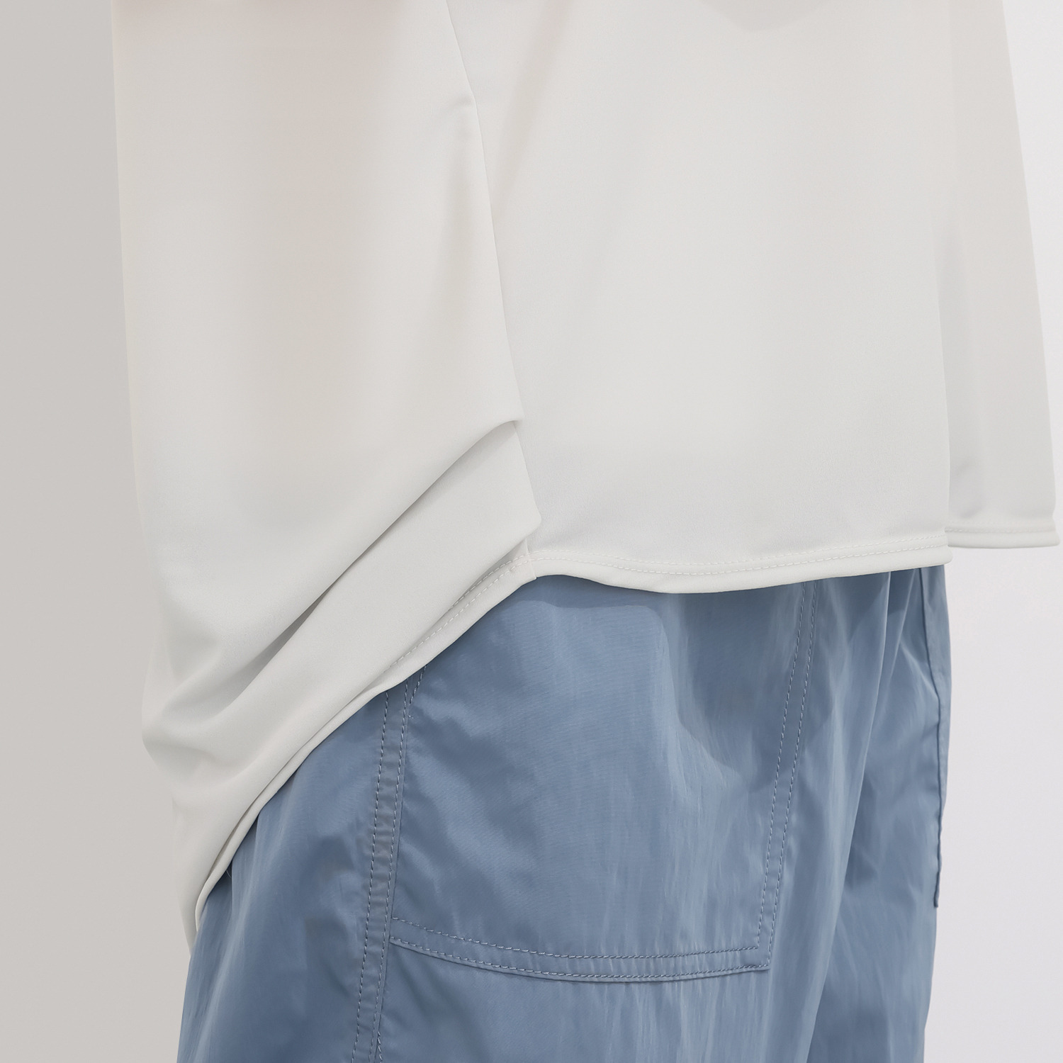 エムズ　スタイル クリンプスムースエアー シアーノースリーブ プルオーバー