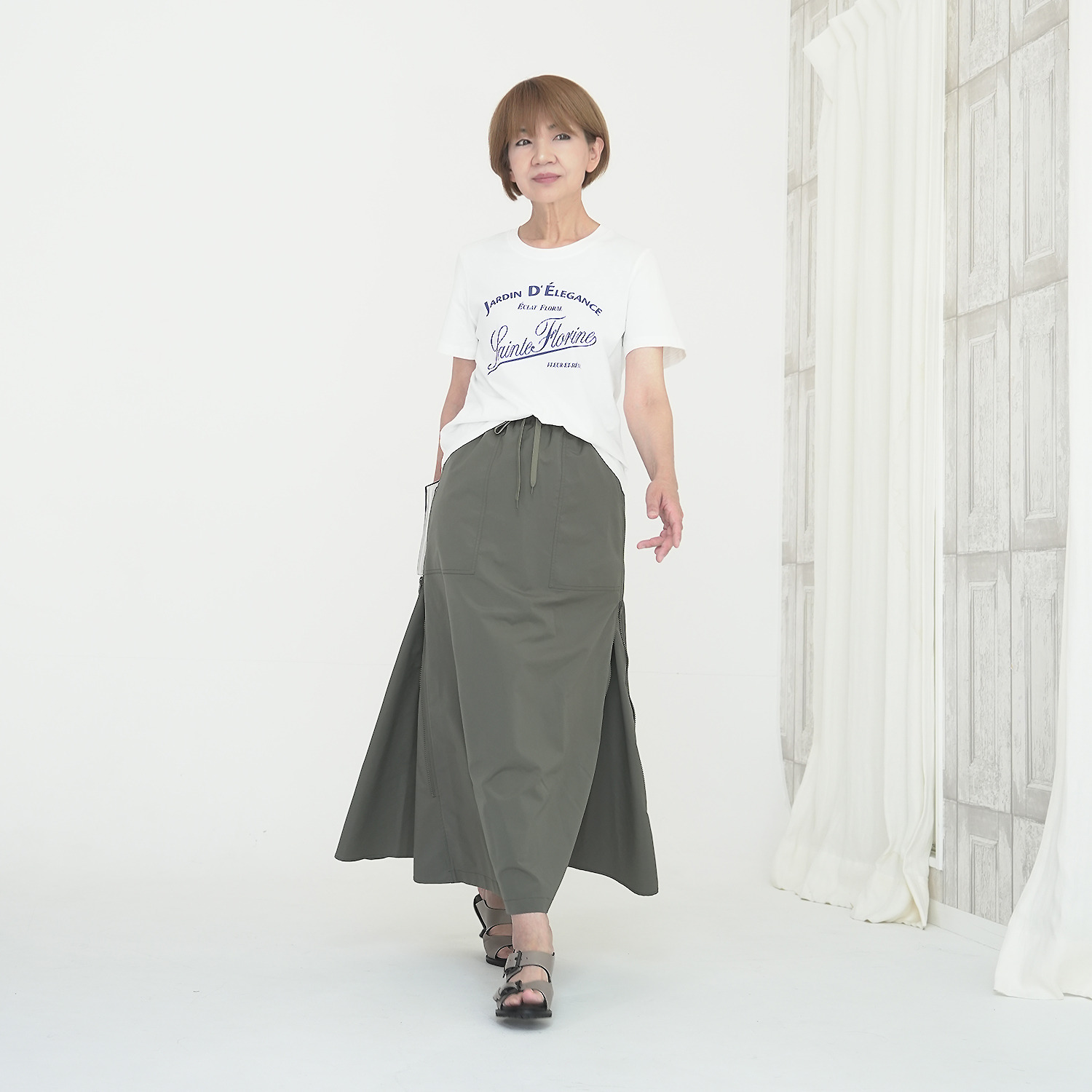 エムズ　スタイル シルエットアレンジ 自由自在 サイドファスナー デザインスカート