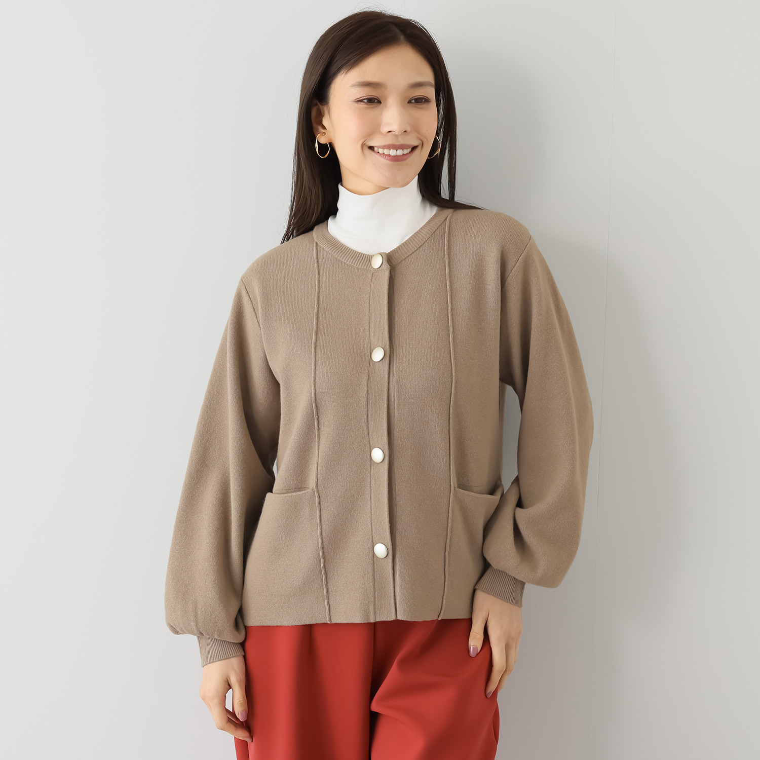 ルクオーレ ハーフミラノリブニット ジャケットカーディガン