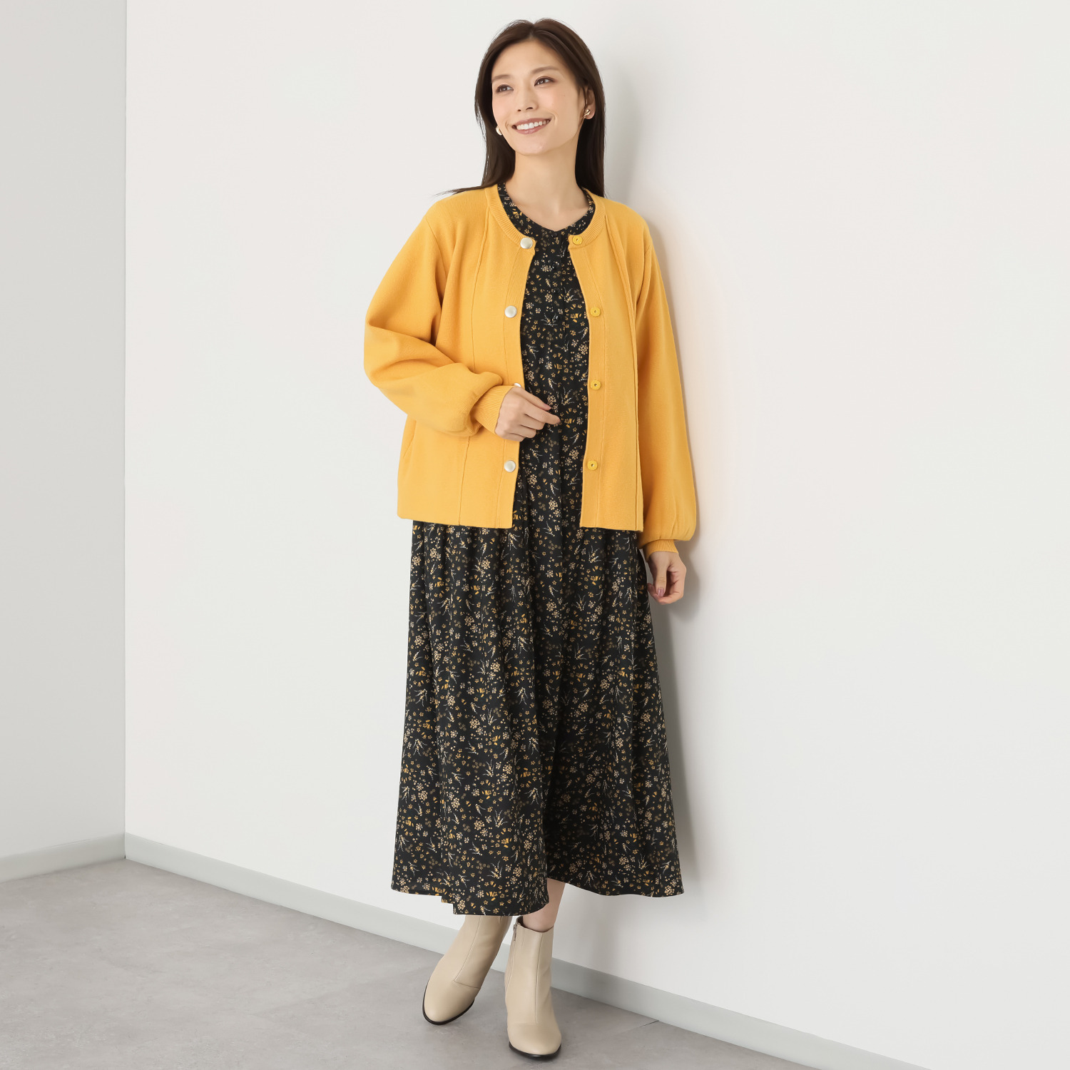 ルクオーレ ハーフミラノリブニット ジャケットカーディガン