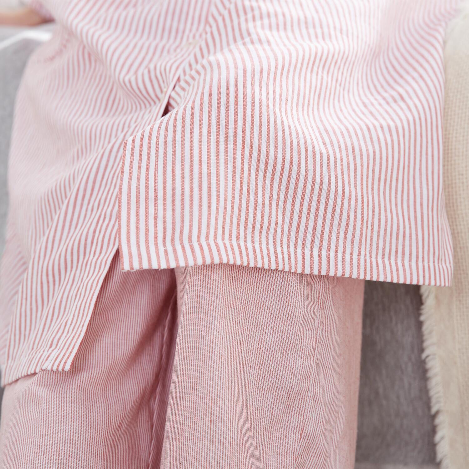 ナルエー 綿１００％ ダブルガーゼ ストライプ ワンピース＆パンツ