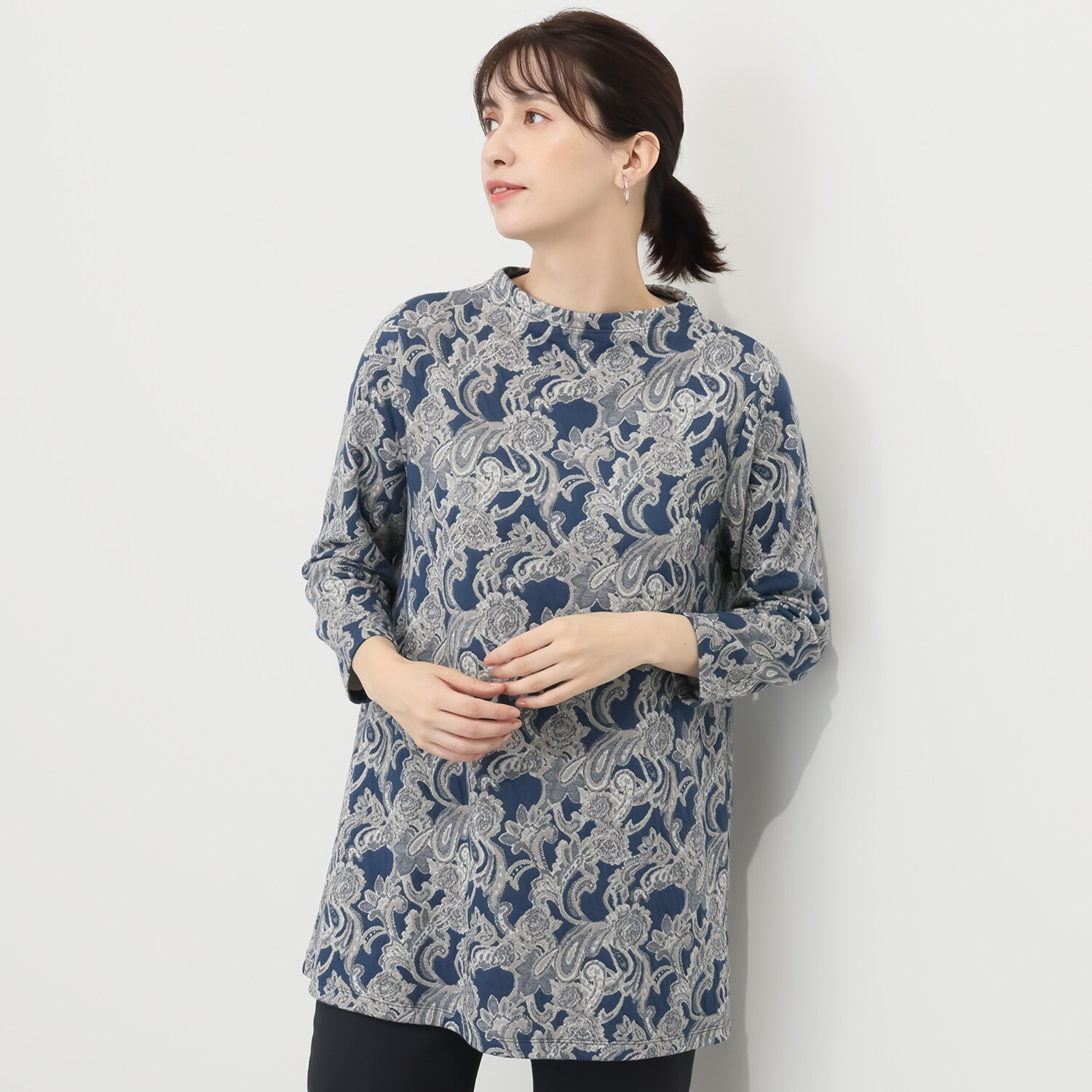 プレンディソール ふくれジャガード ペイズリー柄チュニック