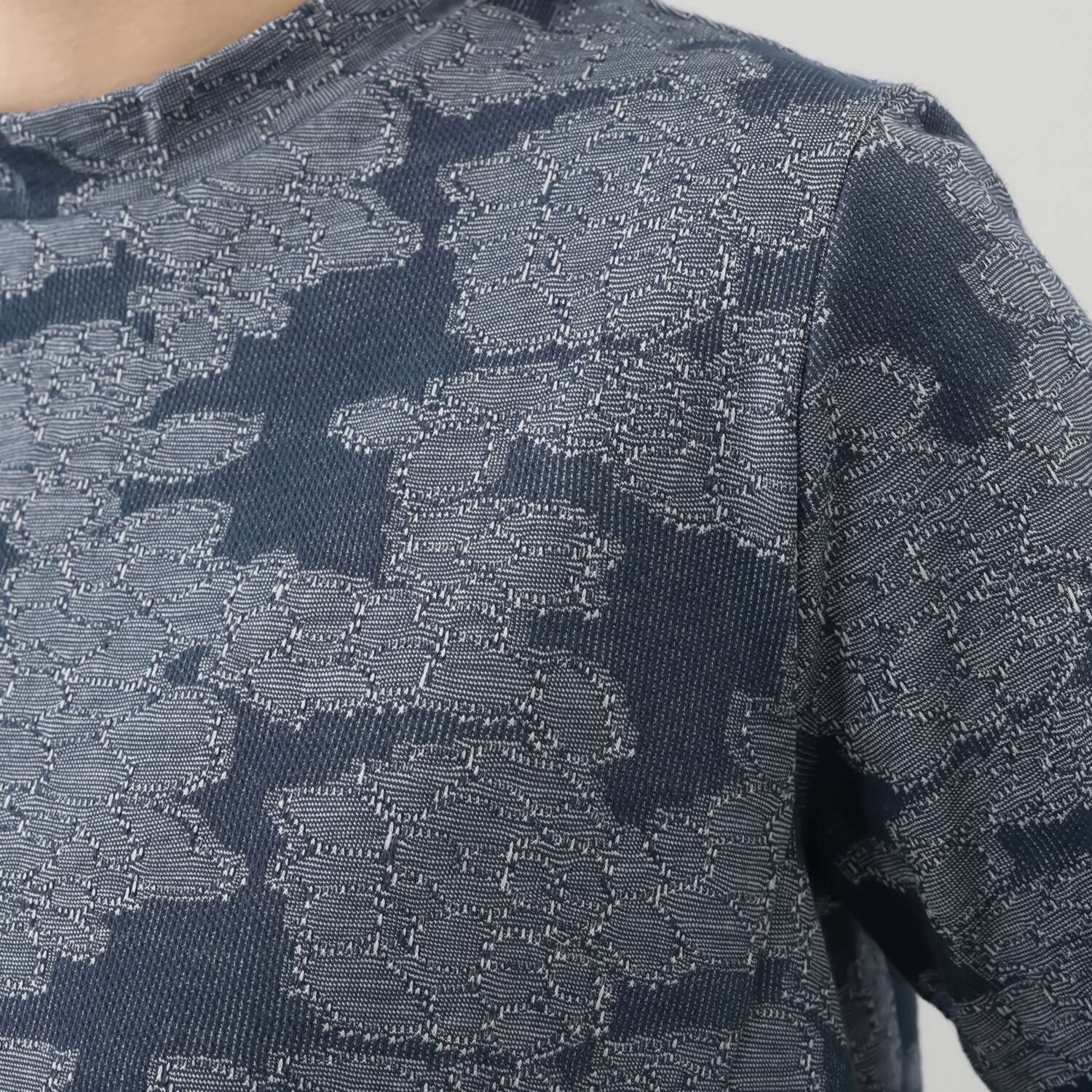 プレンディソール 花柄タックジャガード 半袖プルオーバー