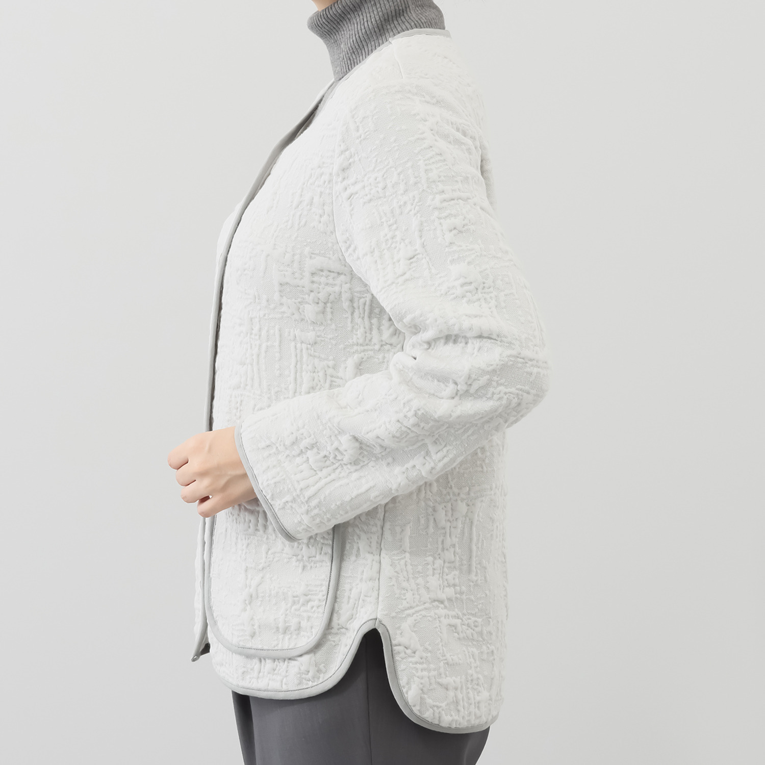 プレンディソール 上品な凹凸感がある キルトジャガード ジャケット