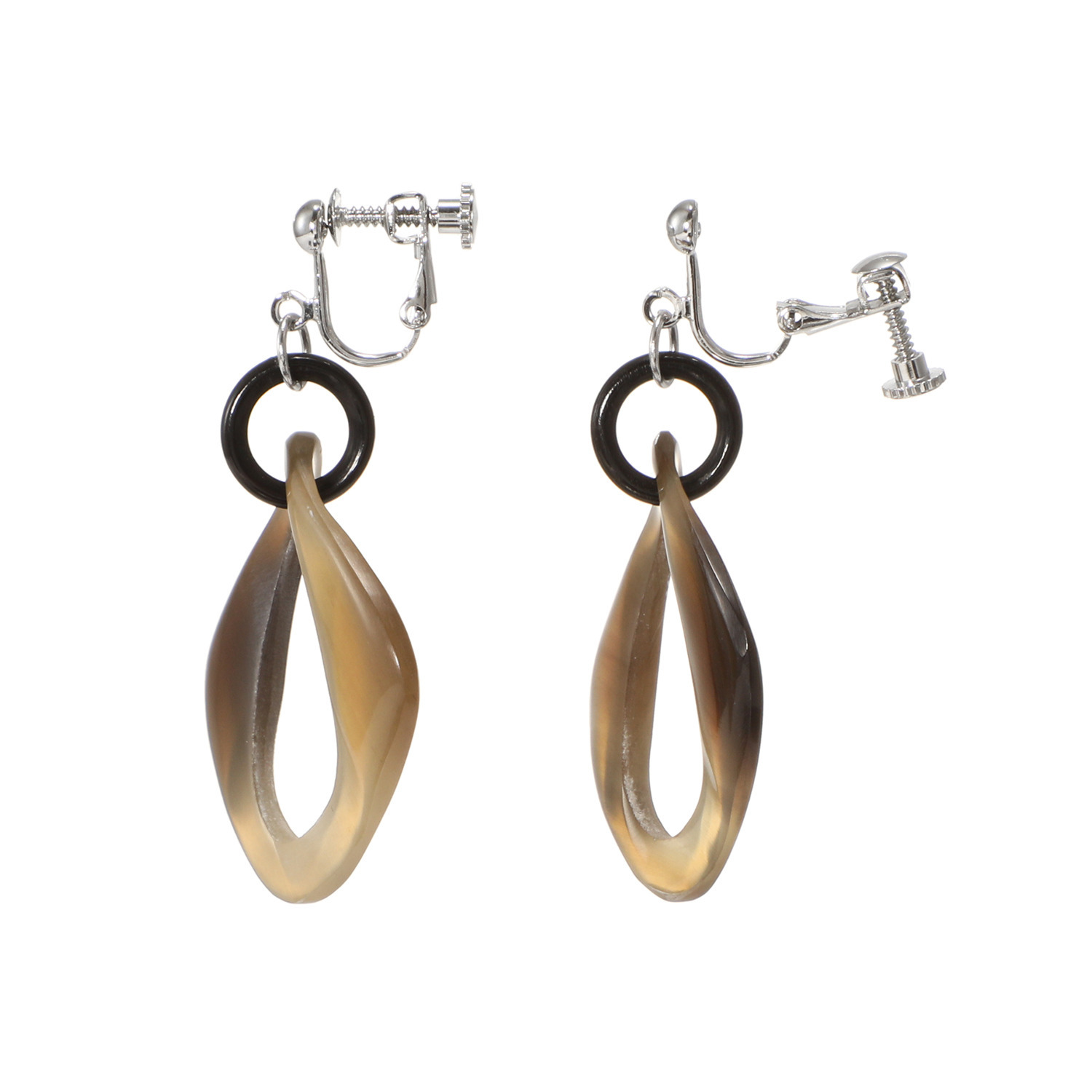 ミル・レーヴ 水牛 スウィング イヤリング／ピアス