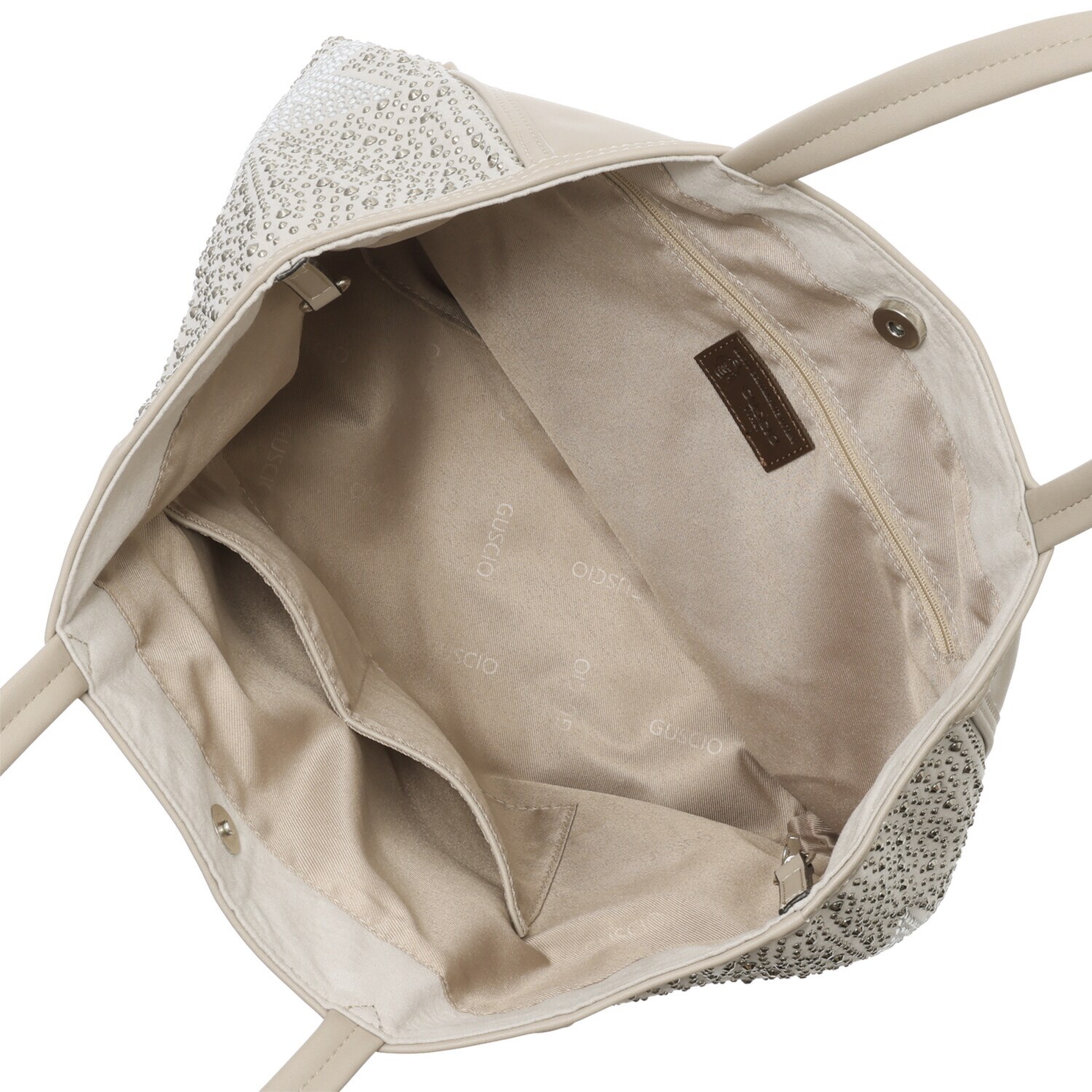 グッシオイタリー イタリアデザイン 星柄ラインストーン トートバッグ＆ ポーチセット