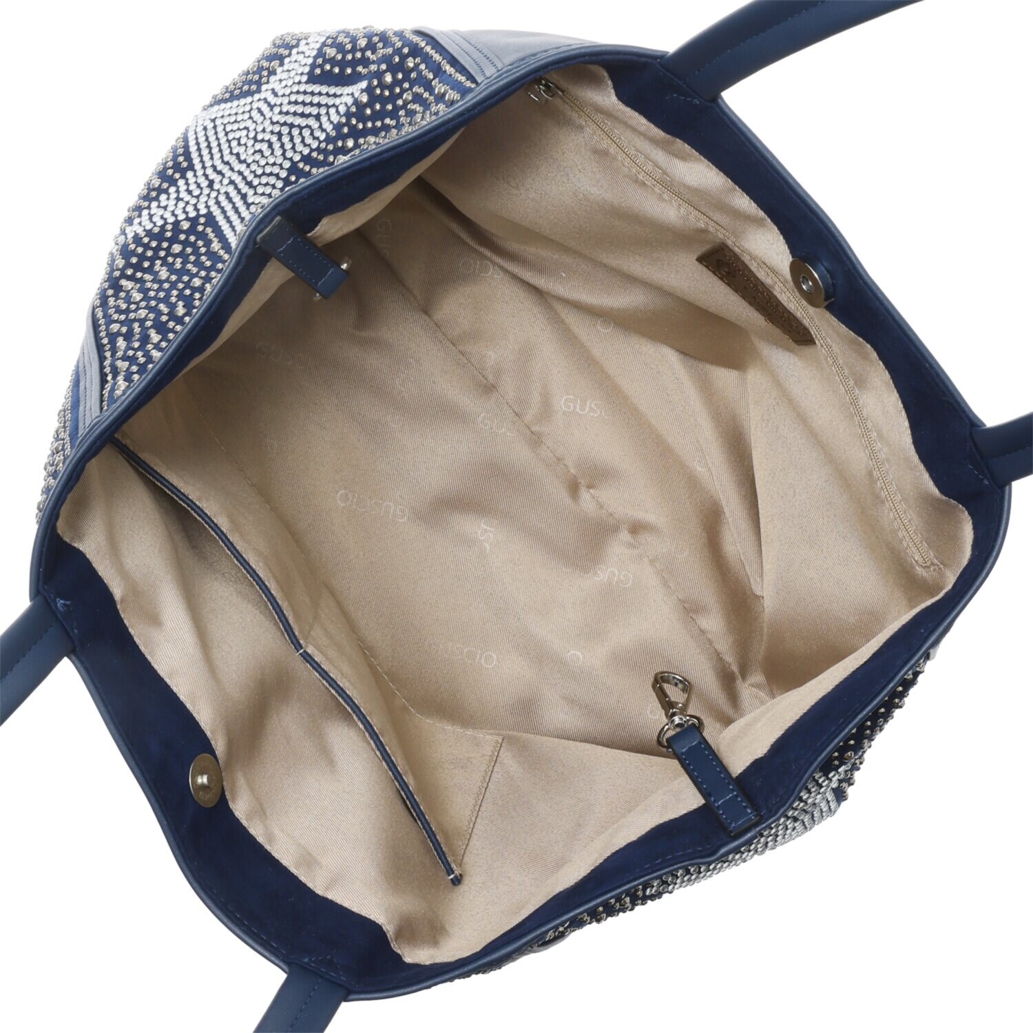 グッシオイタリー イタリアデザイン 星柄ラインストーン トートバッグ＆ ポーチセット