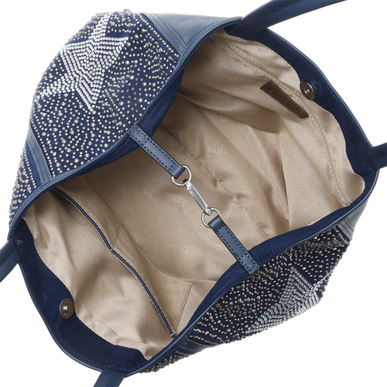 グッシオイタリー イタリアデザイン 星柄ラインストーン トートバッグ＆ ポーチセット