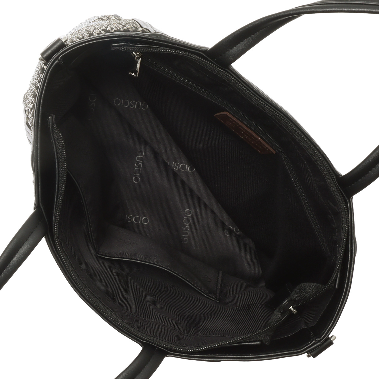 グッシオイタリー イタリアデザイン 星柄ラインストーン ２ウェイバッグ＆ ポーチセット