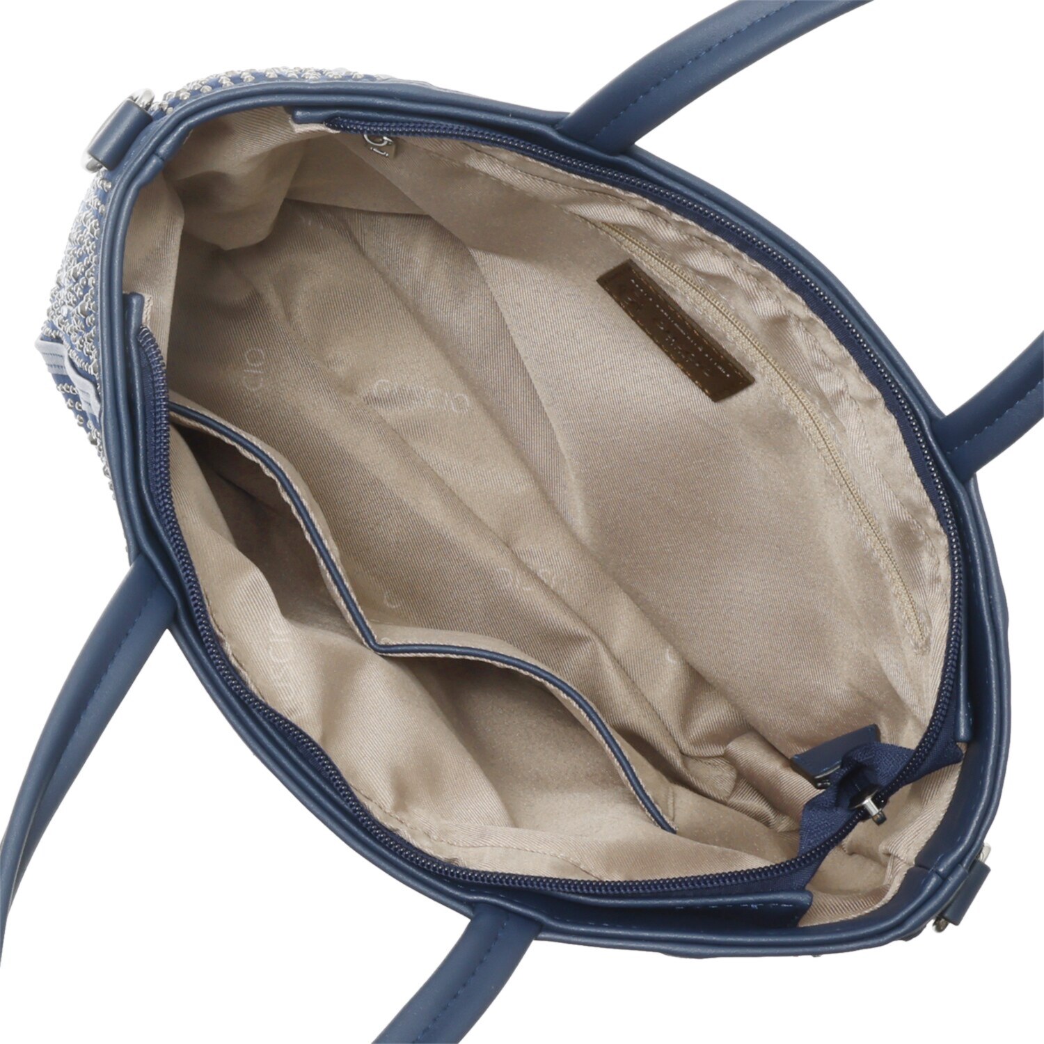 グッシオイタリー イタリアデザイン 星柄ラインストーン ２ウェイバッグ＆ ポーチセット