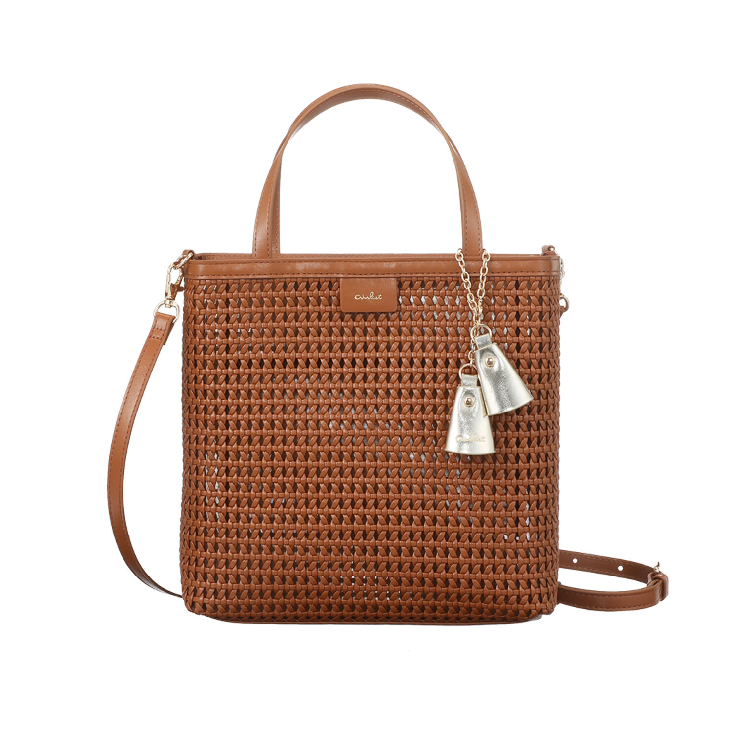 ビジューバイエアリスト ツインベルチャーム付 セミシアーメッシュ ２ウェイトートバッグ