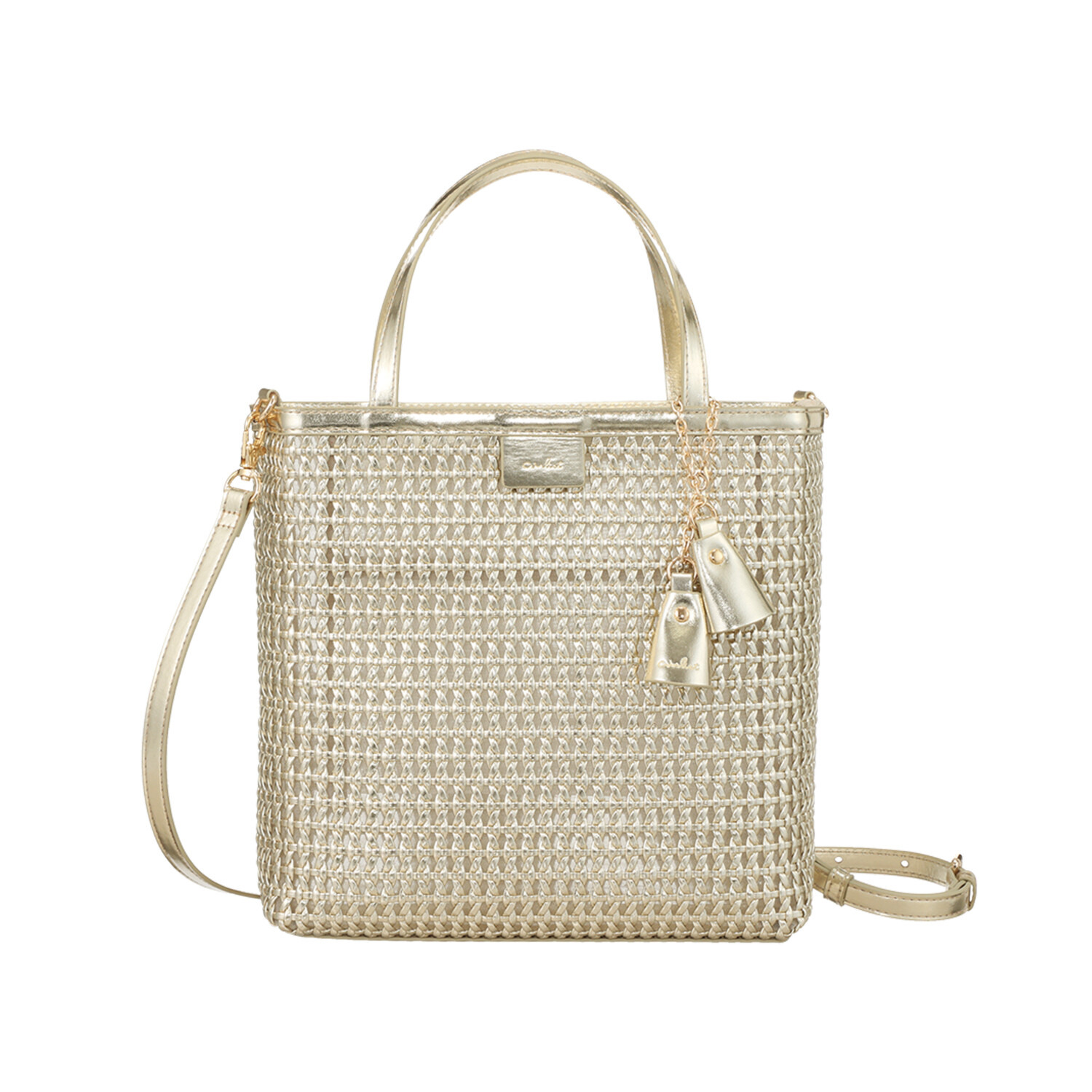 ビジューバイエアリスト ツインベルチャーム付 セミシアーメッシュ ２ウェイトートバッグ