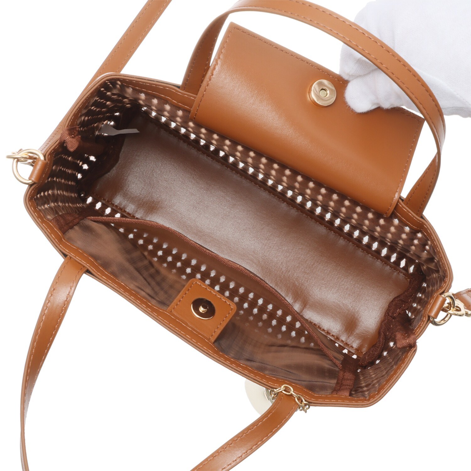 ビジューバイエアリスト ツインベルチャーム付 セミシアーメッシュ ２ウェイトートバッグ