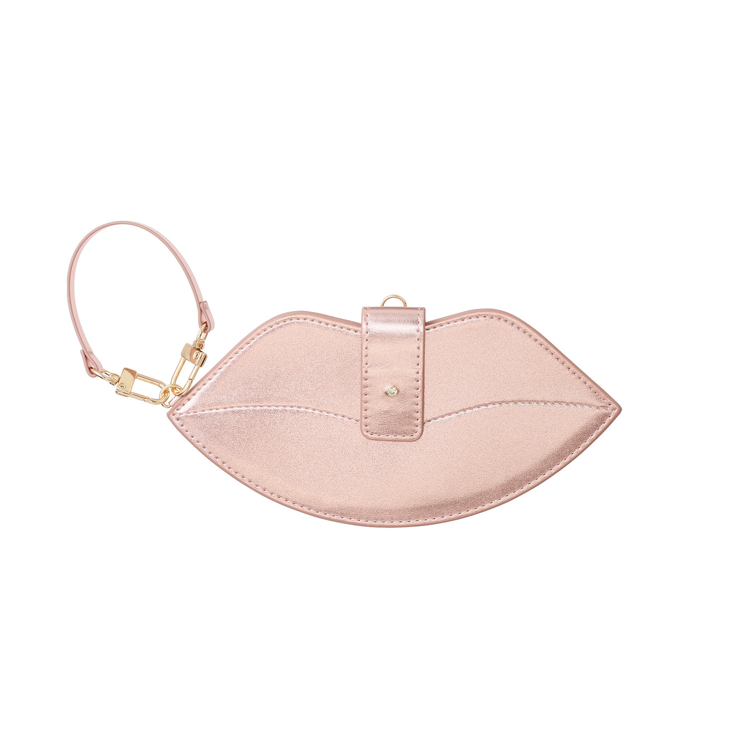 ビジューバイエアリスト リップモティーフ メタリック バッグチャーム型 メガネケース