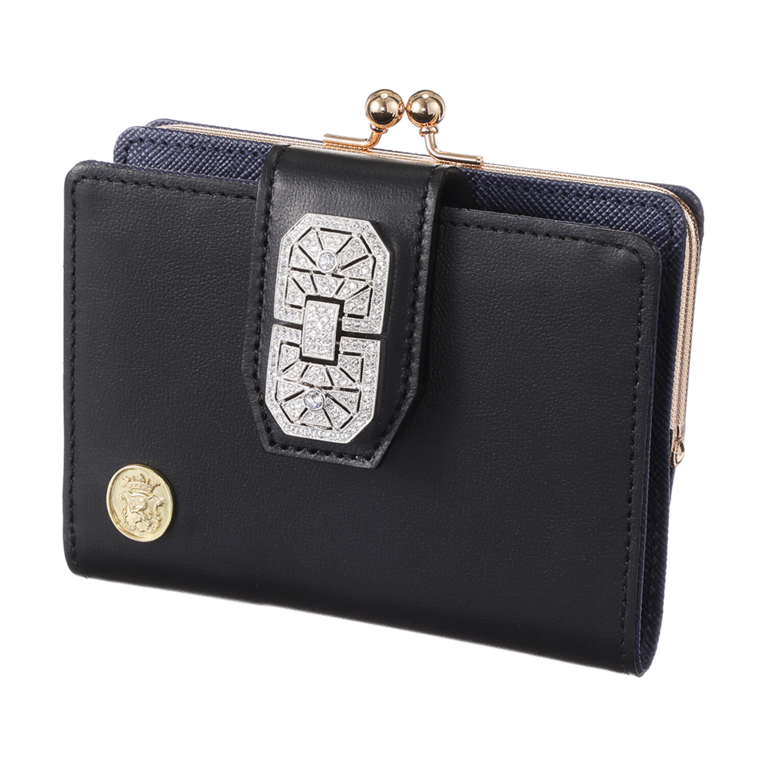 エーディーエムジェイ はっ水 イタリアンレザー アールデコモティーフ スモールウォレット