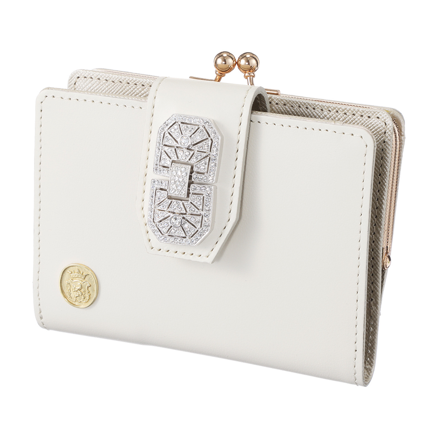 エーディーエムジェイ はっ水 イタリアンレザー アールデコモティーフ スモールウォレット