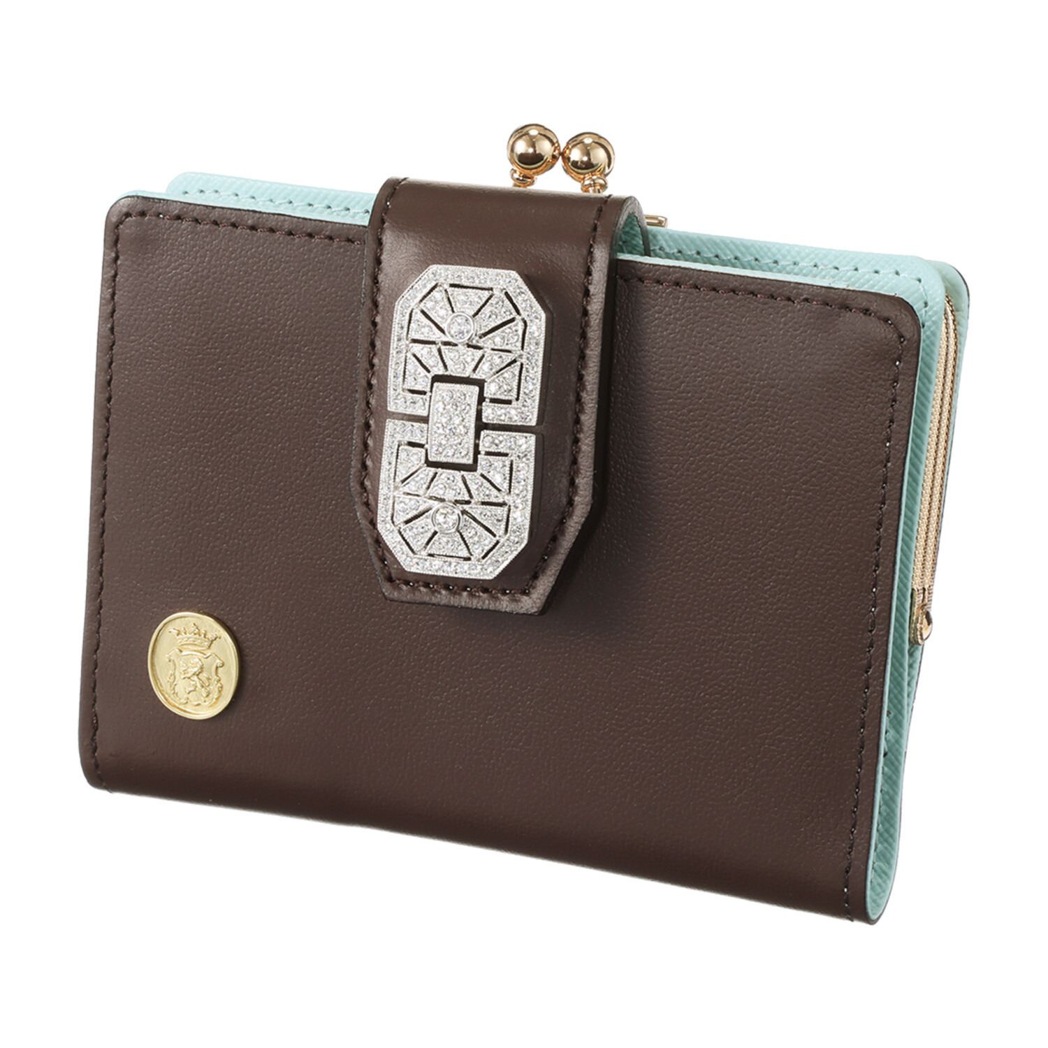 エーディーエムジェイ はっ水 イタリアンレザー アールデコモティーフ スモールウォレット