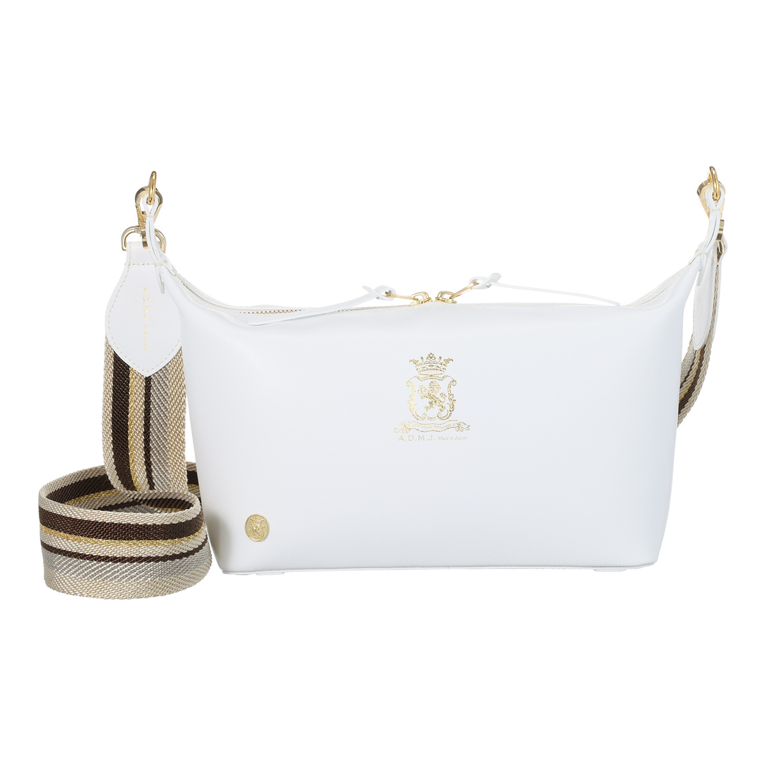 エーディーエムジェイ はっ水 イタリアンレザー クロスボディバッグ