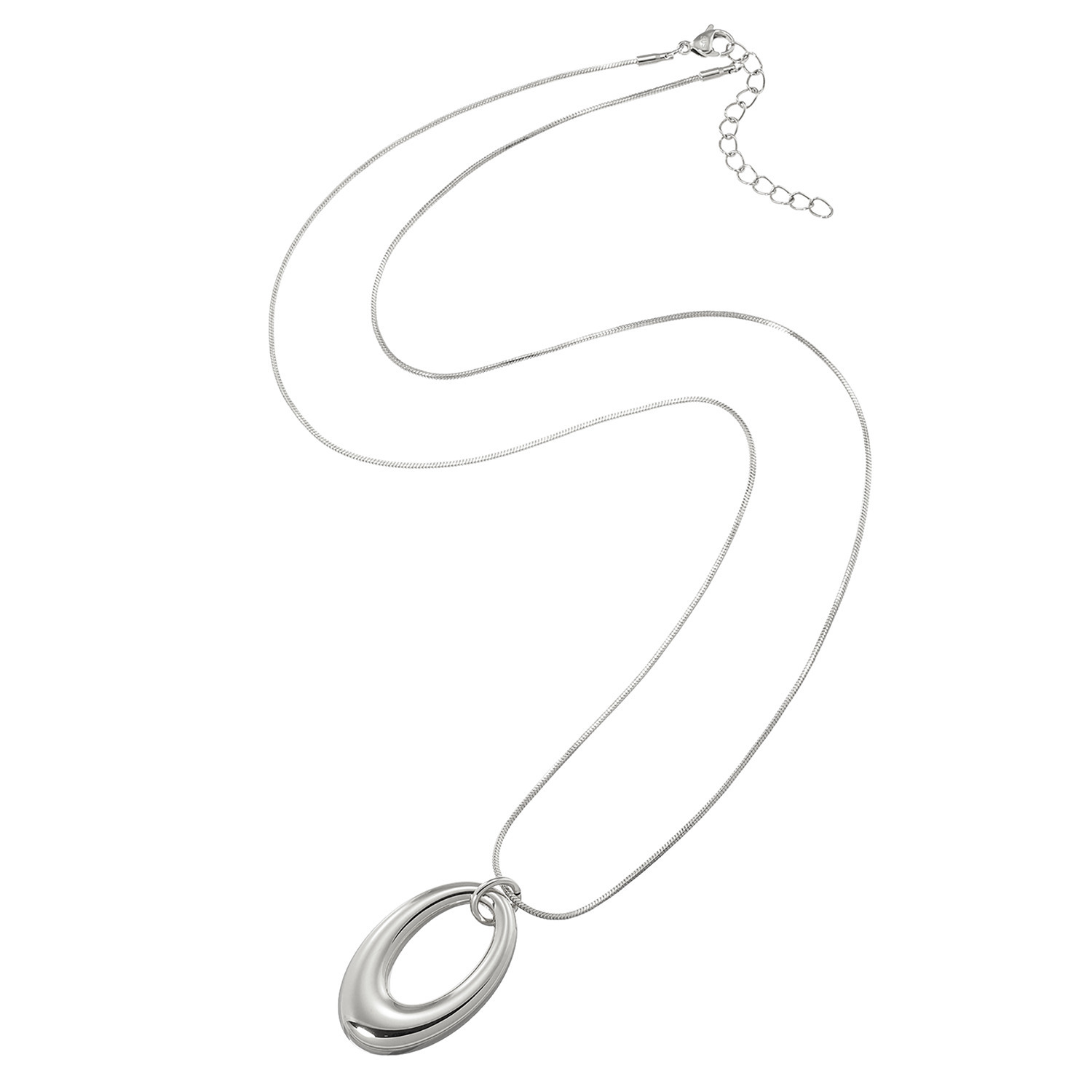 ラフィナリスタ サージカルステンレス ふっくら軽い オーバルシェイプ ロングペンダント