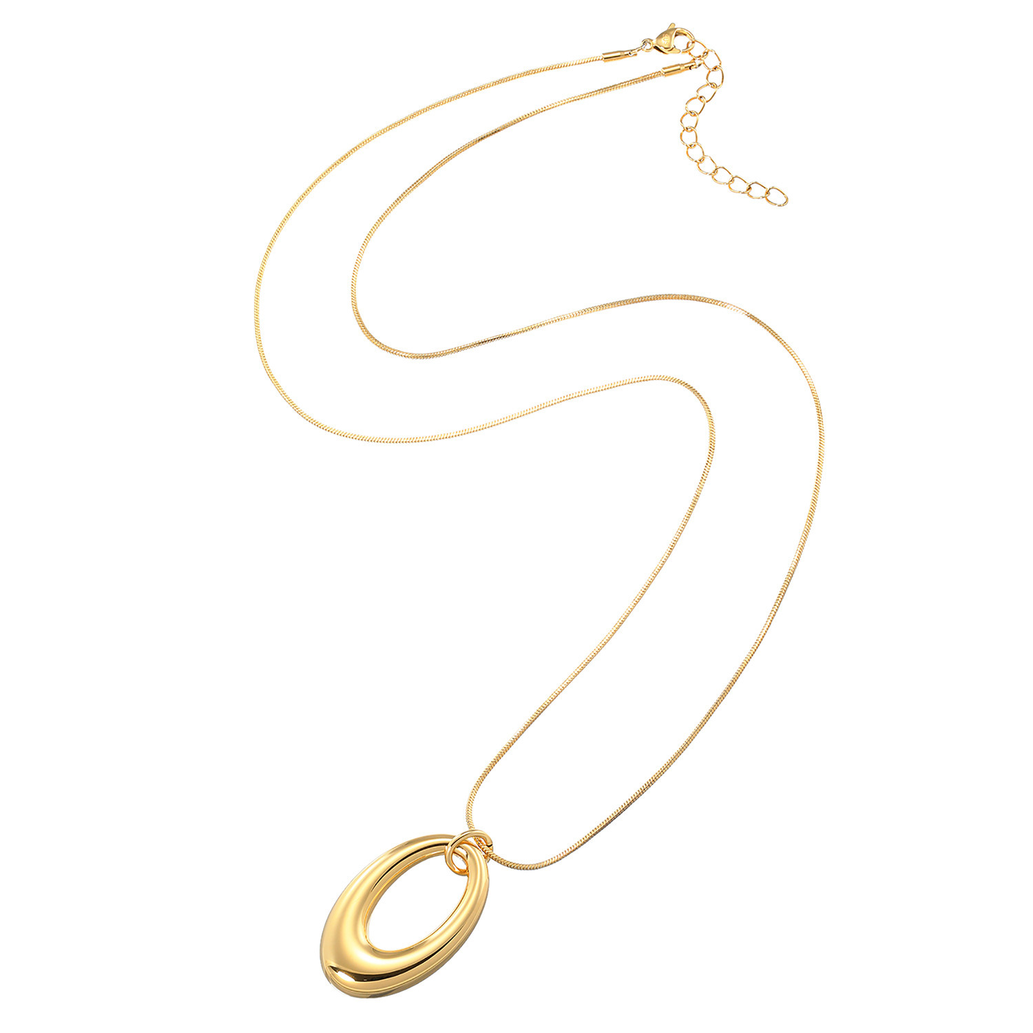 ラフィナリスタ サージカルステンレス ふっくら軽い オーバルシェイプ ロングペンダント