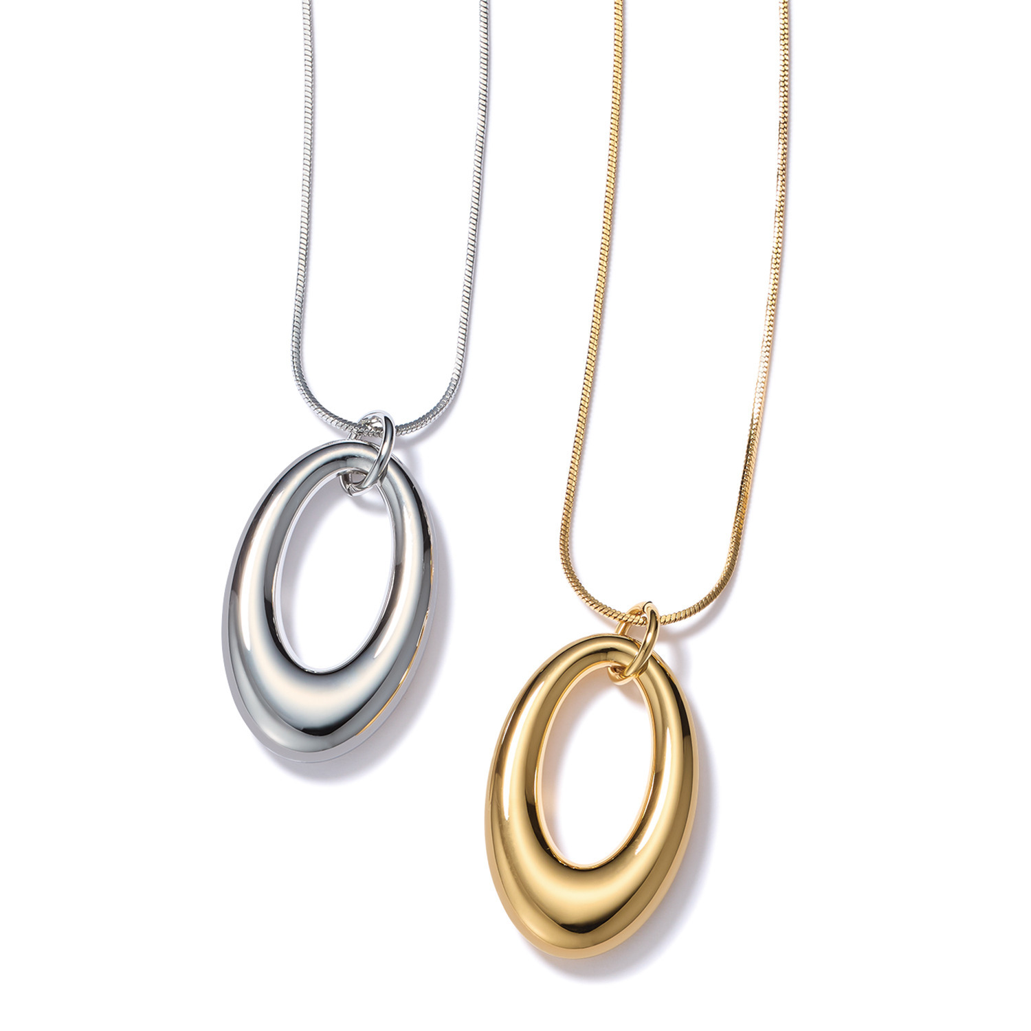 ラフィナリスタ サージカルステンレス ふっくら軽い オーバルシェイプ ロングペンダント