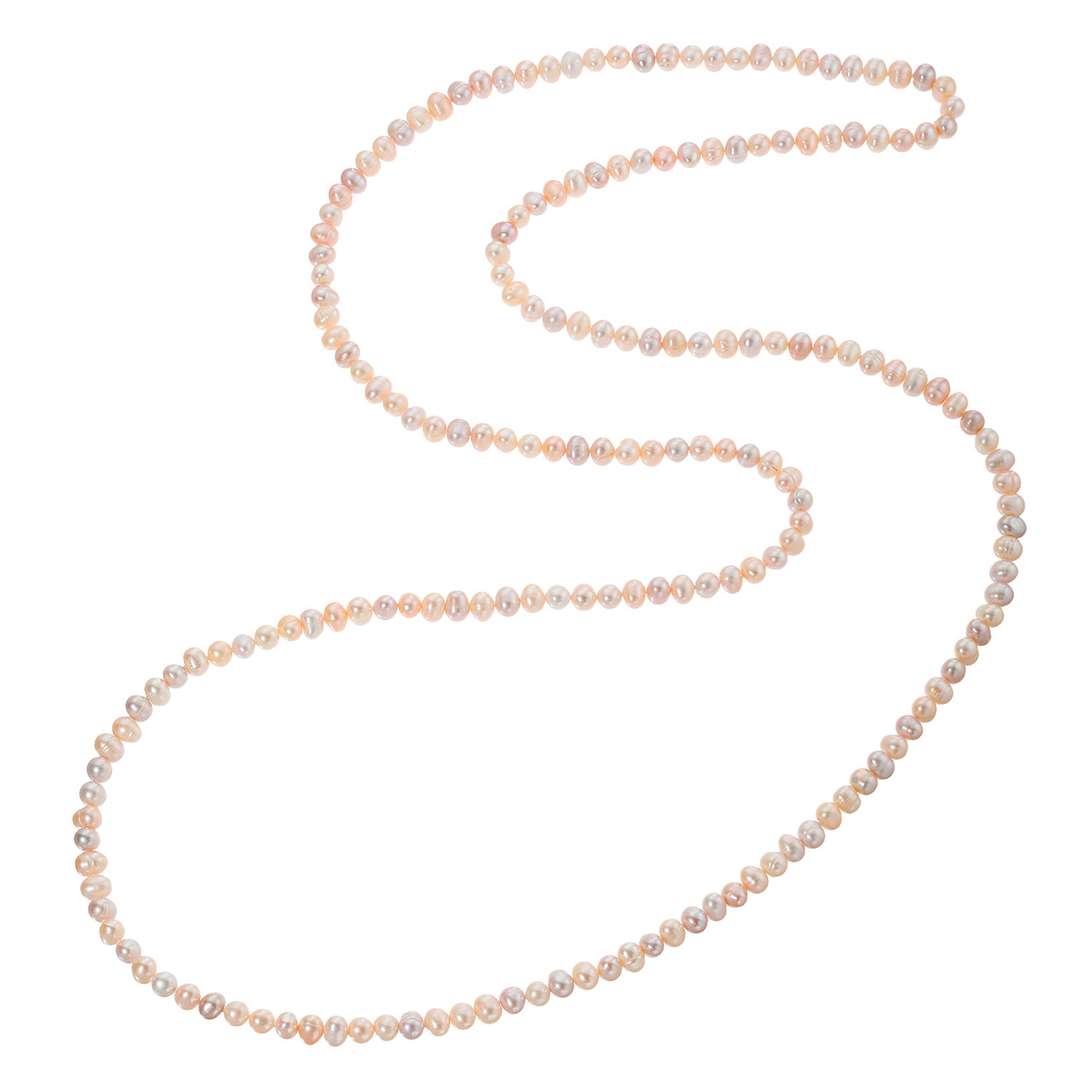 バイ　ネイチャー マルチカラー 淡水パール スーパーロングネックレス