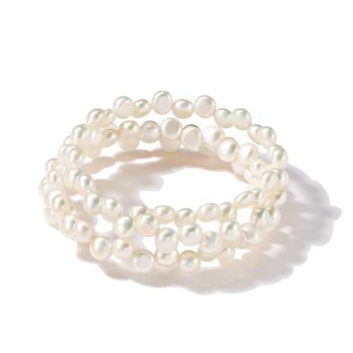 バイ ネイチャー 淡水パール 3連デザイン フレキシブルブレスレット バイ ネイチャー 淡水パール 3連デザイン フレキシブルブレスレット