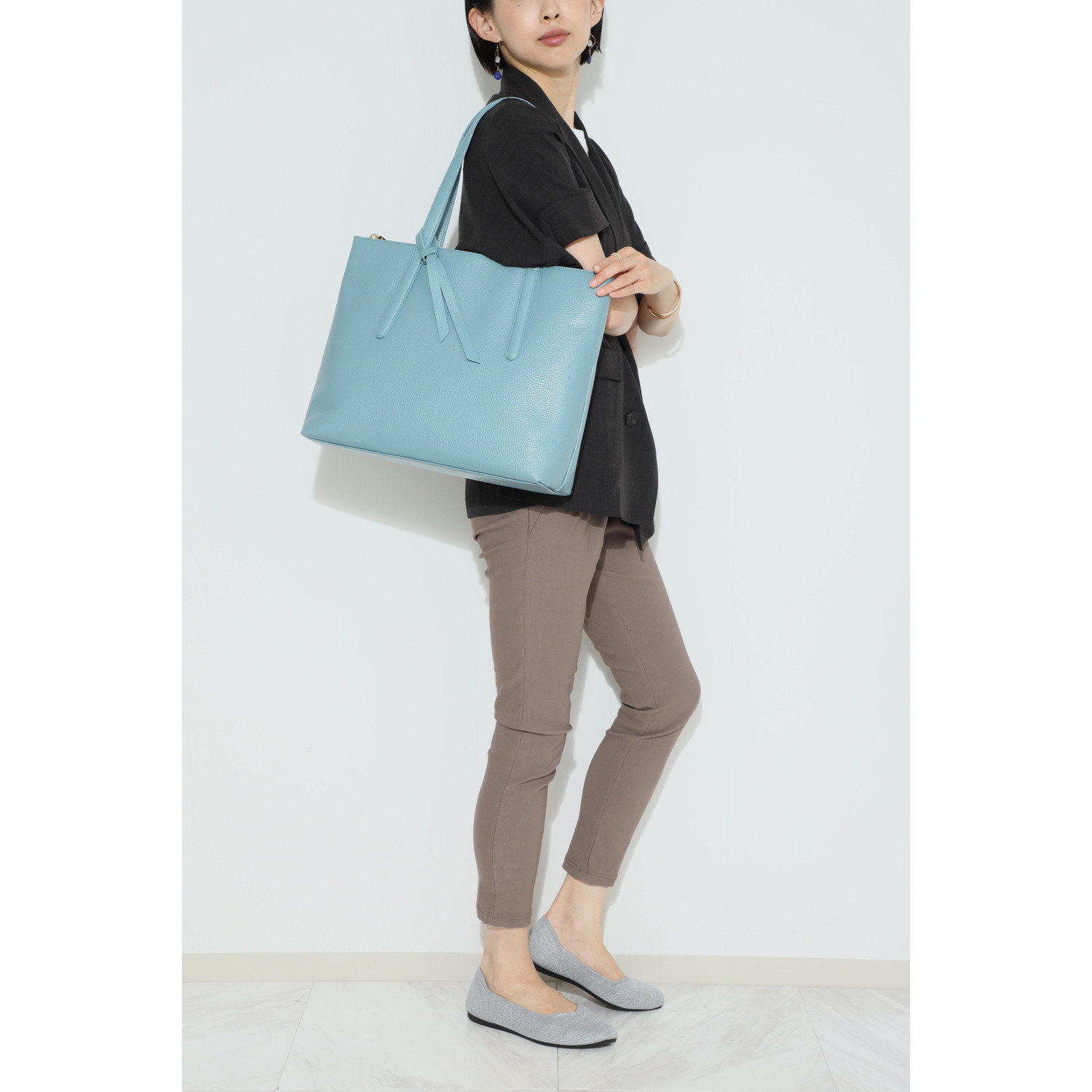 エヌバイサクシード ＜日本製＞ 姫路レザー 牛革シュリンク型押し Ａ４トートバッグ