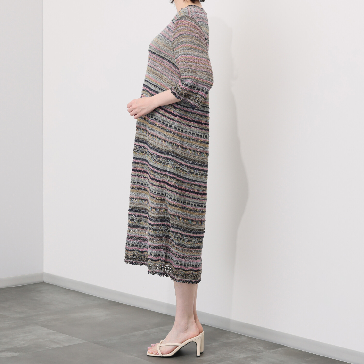 イイネス ファンシーヤーンミックス ワンピース