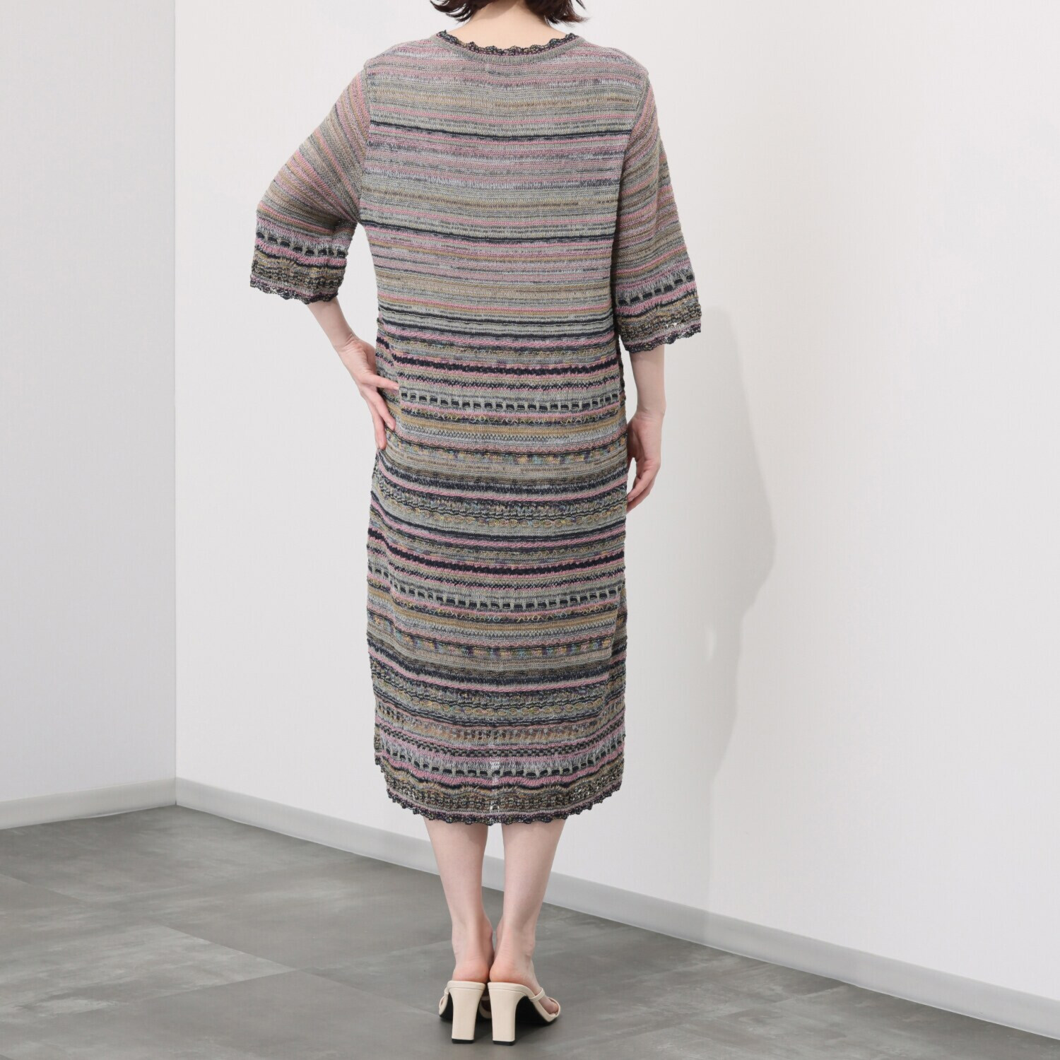 イイネス ファンシーヤーンミックス ワンピース