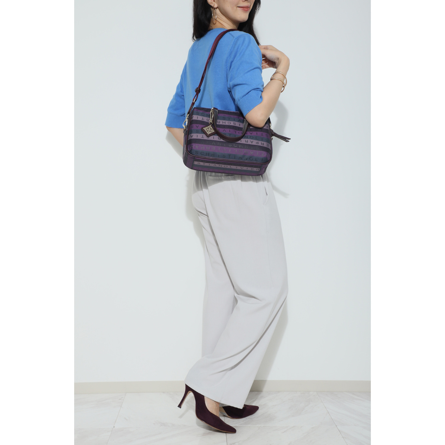 クリスチャン　オリビエ ショップチャンネル デビュー１５周年 はっ水 グラデーションジャガード ２ウェイボストンバッグ