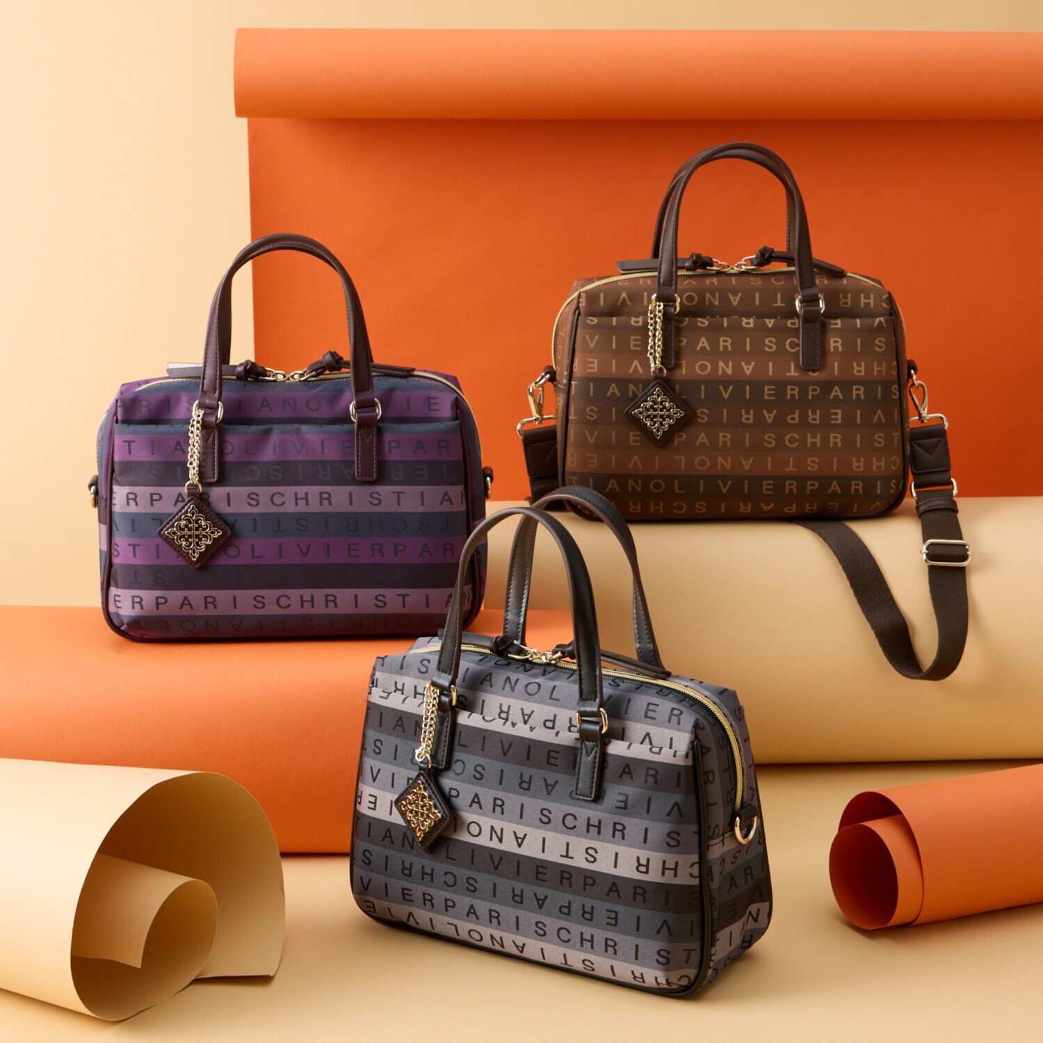 クリスチャン　オリビエ ショップチャンネル デビュー１５周年 はっ水 グラデーションジャガード ２ウェイボストンバッグ