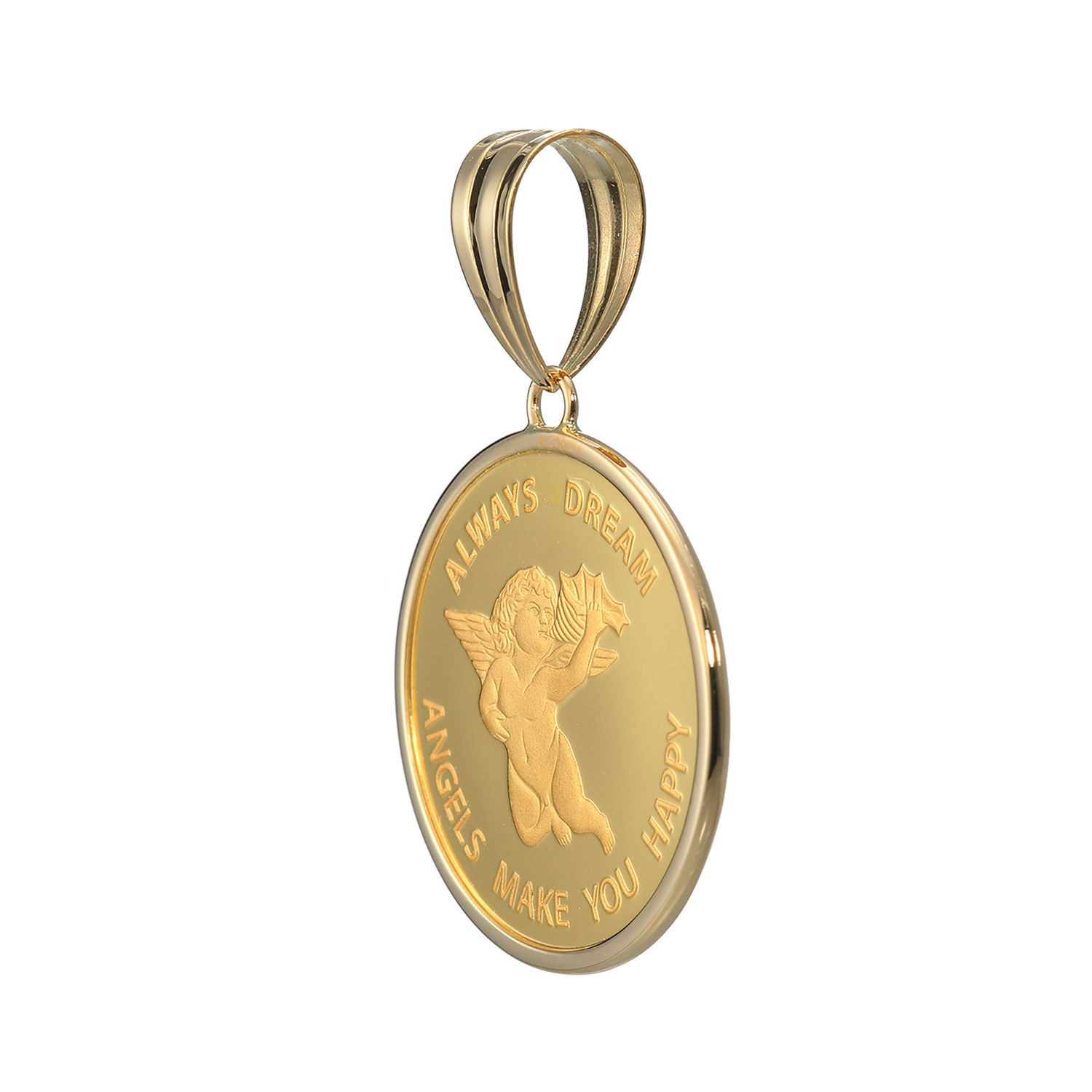 祈平 純金 ＰＡＭＰ社製 ２．５ｇ　エンジェルモティーフ リバーシブル コインペンダントトップ