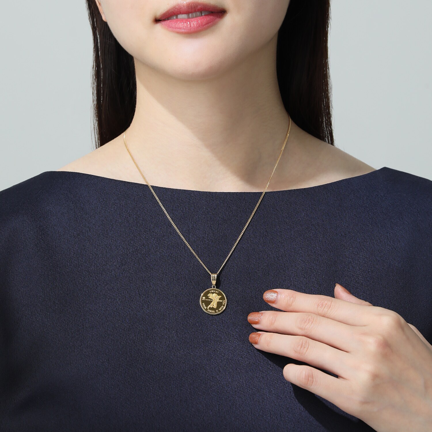 祈平 純金 ＰＡＭＰ社製 ２．５ｇ　エンジェルモティーフ リバーシブル コインペンダントトップ