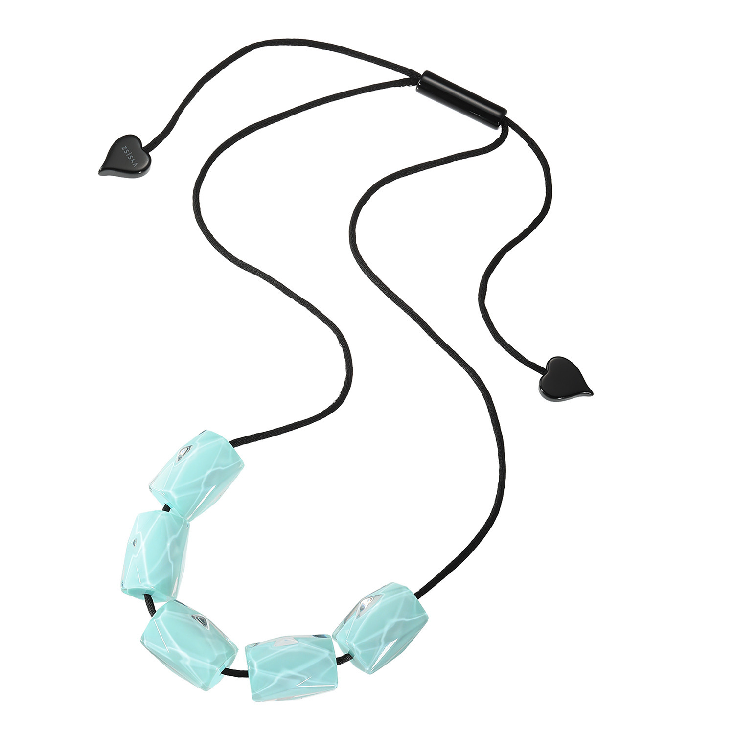 シスカ レジン カットシェイプ ビーズロングネックレス