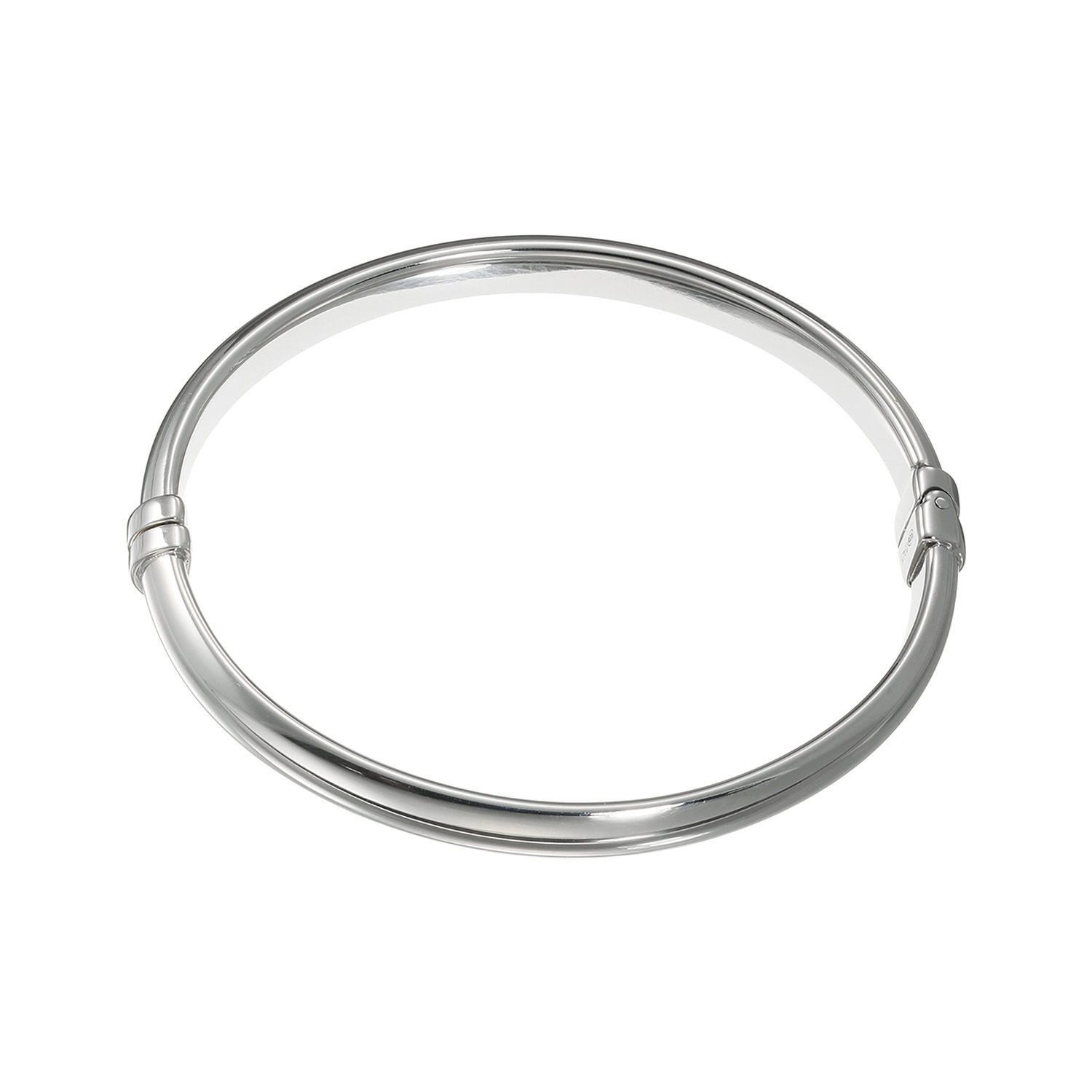 エクセラ イタリアン・シルバー ２層コーティング 鏡面仕上げ ドーム型チューブバングル