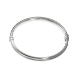 エクセラ イタリアン・シルバー ２層コーティング 鏡面仕上げ ドーム型チューブバングル