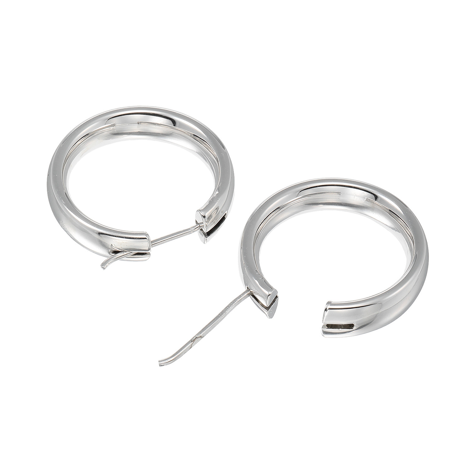 エクセラ イタリアン・シルバー ２層コーティング 鏡面仕上げ ラウンドフープピアス